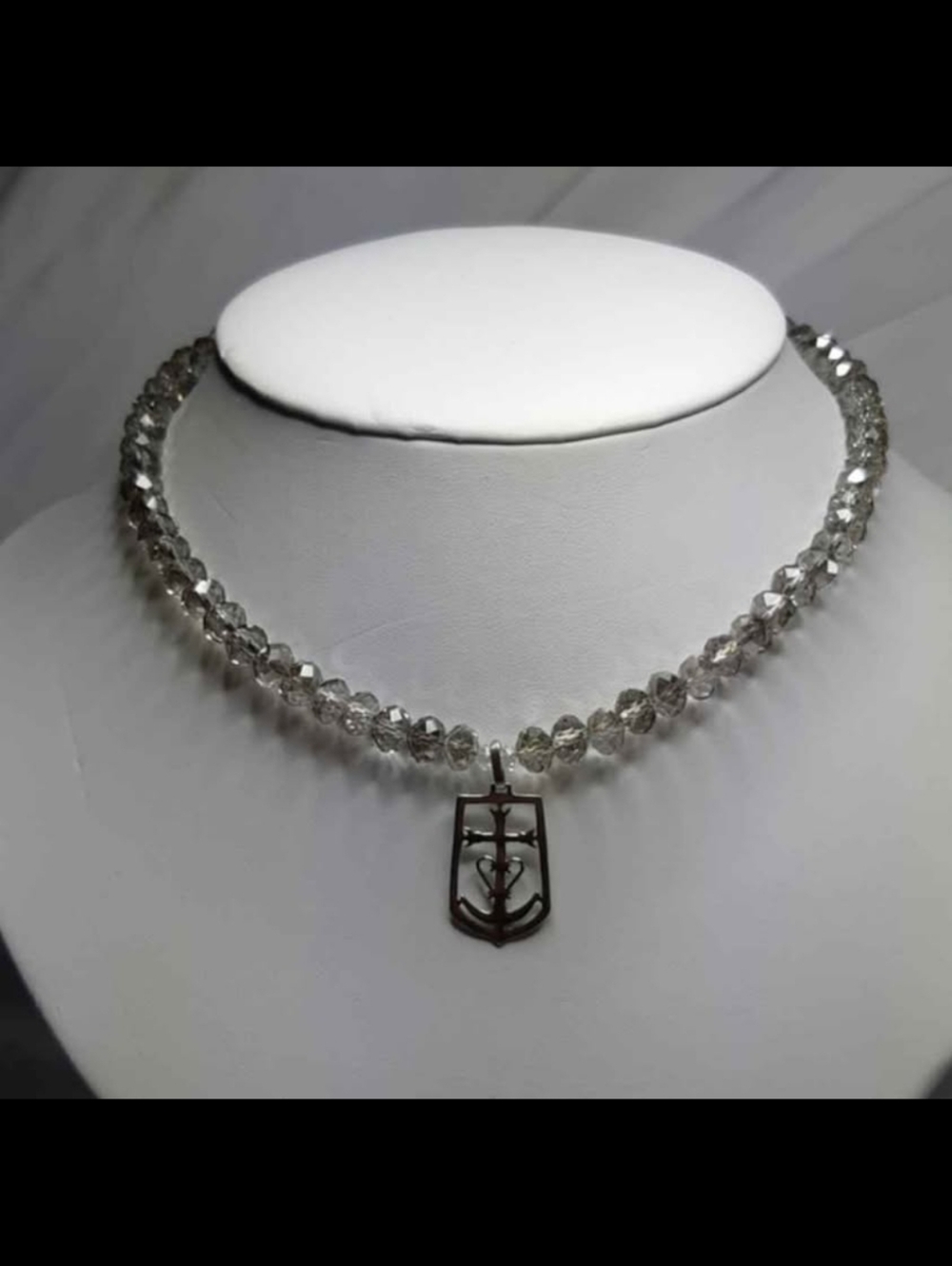 Silver Aurora Borealis Christian Necklace